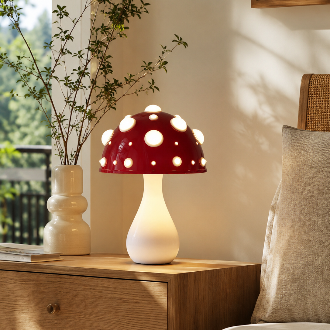 Designer Pilz-Tischlampe